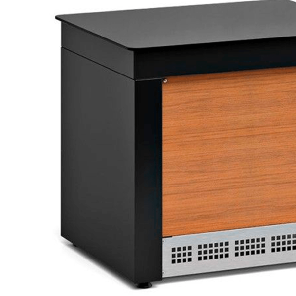 Encontraproduto.com.br - Módulo Multi-Uso Preto/Madeira c/ Tampo em Vidro MBPS-080 PR Linha Vitra - Gelopar
