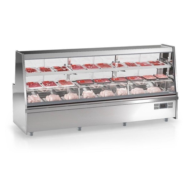 Encontraproduto.com.br - Balcão De Frios E Avícola Grta300 Gelopar Expositor De Carnes Inox 3mt 220v