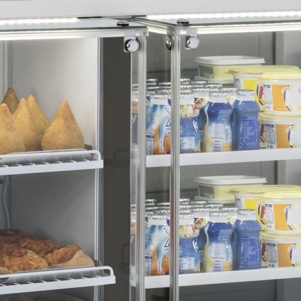 Encontraproduto.com.br - Vitrine Expositora Quente E Fria 140 Cm 127v Gelopar Gqra-140r Pf