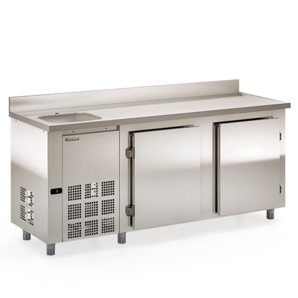 Balcão De Encosto Com 2 Portas E 1 Pia Lado Direito Gbfe200ce Gelopar Balcão 556 Litros Inox 220v