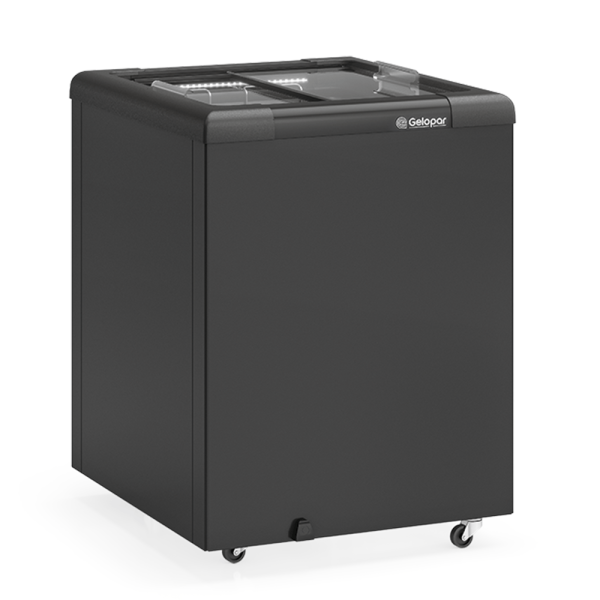 Conservador Horizontal GHD-130 LB PR Gelopar- All Black 130L Ar Forçado Iluminação LED -16° a -20°C