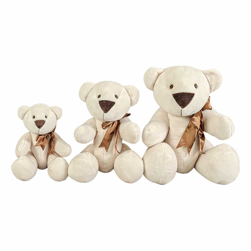 Kit Pelúcias - 3 Ursos - Ursinho Petuti Artic com Lacinho - G-M-P - Anjos Baby