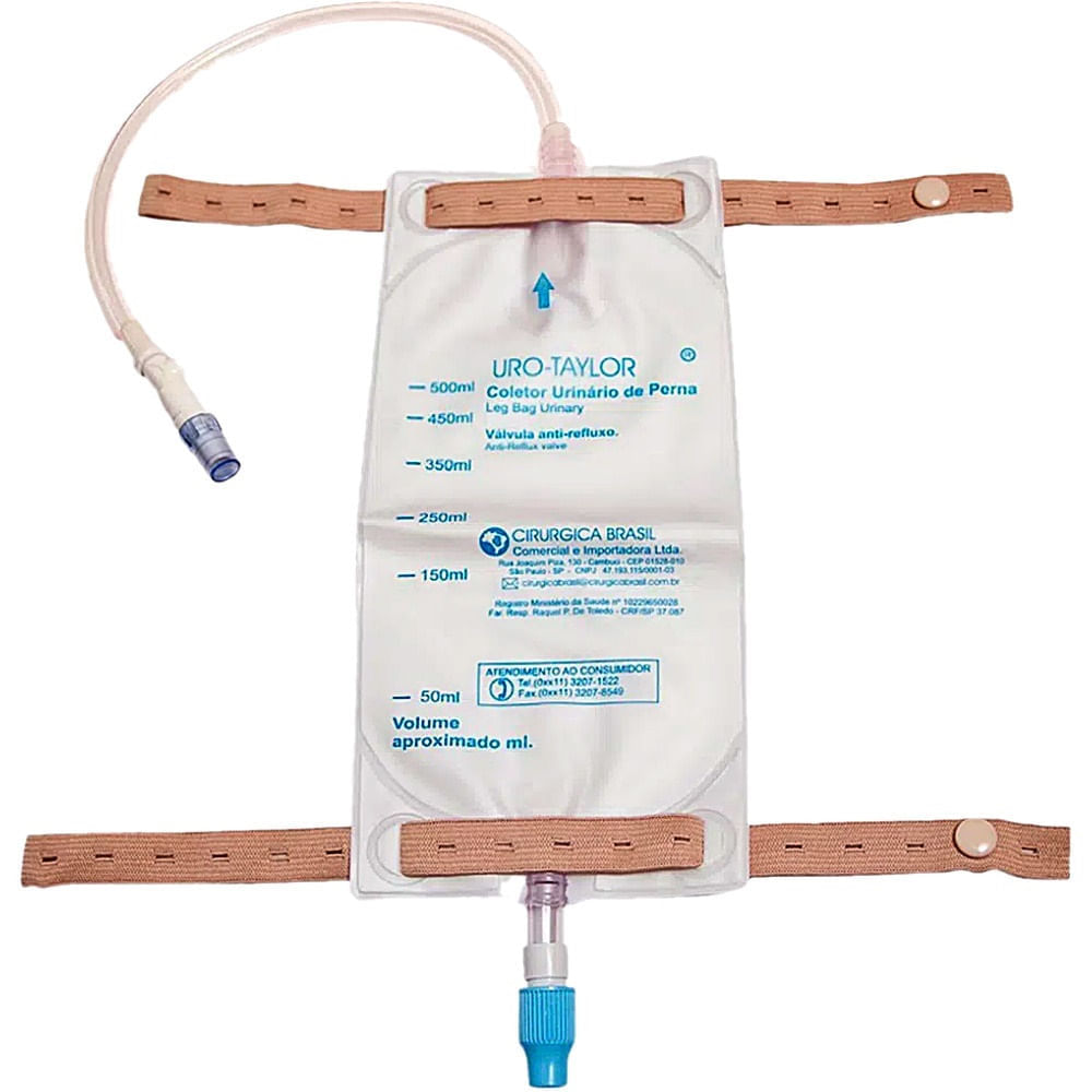 Coletor Urinário de Perna Adulto Sistema Fechado 500ml - unidade