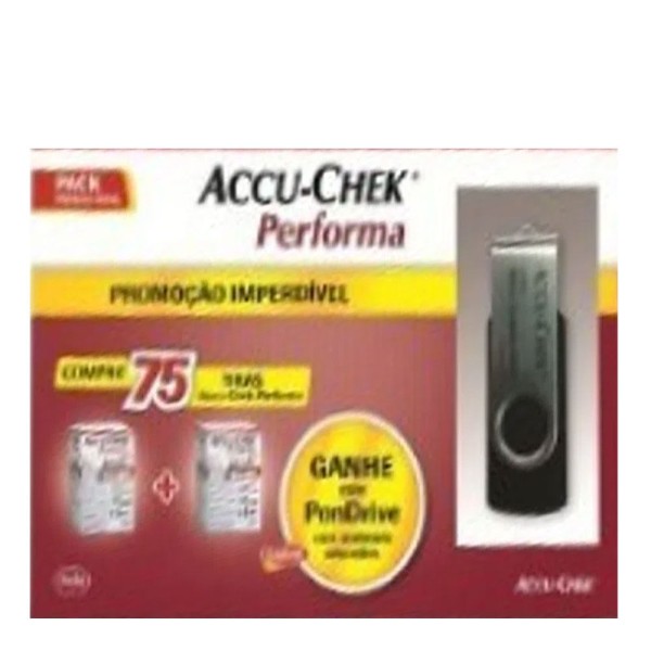 Accu-Chek Performa Roche 75 Tiras Grátis Pendrive