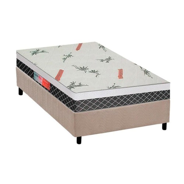Encontraproduto.com.br - Cama Box Solteiro: Colchão Anatômico Plumatex D28-ep Falcon Ultra FirmeBase Courano White(88x188)