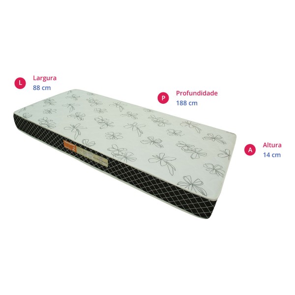 Encontraproduto.com.br - Colchão Solteiro Plumatex Espuma D-20 88x188x14cm Confortex