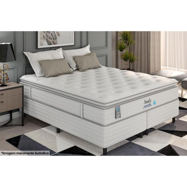 Encontraproduto.com.br - Colchão King Molas Ensacadas Masterpocket Confortgel Pillow Top (193x203x32) - Plumatex