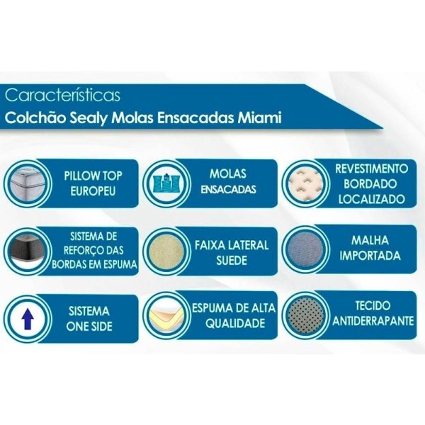 Encontraproduto.com.br - Cama Box Baú King: Colchão Molas Ensacadas Plumatex Masterpocket Miami + Base Clean(193X203)