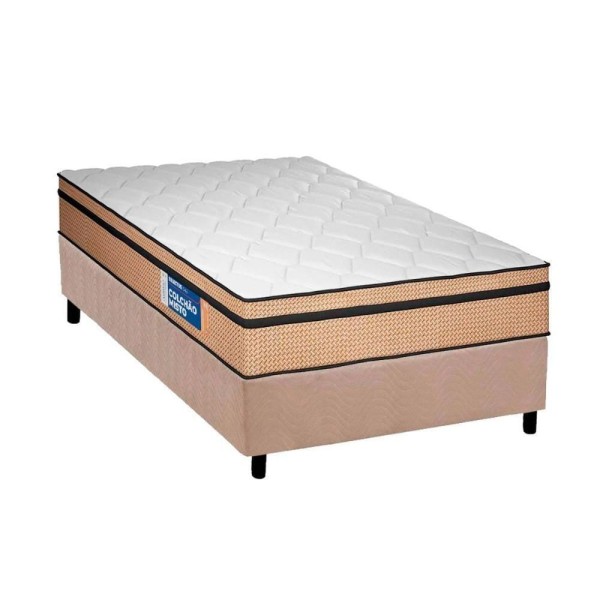 Encontraproduto.com.br - Cama Box Solteiro: Colchão Espuma D45 Plumatex Selectus + Base Crc Suede Clean (88x188)