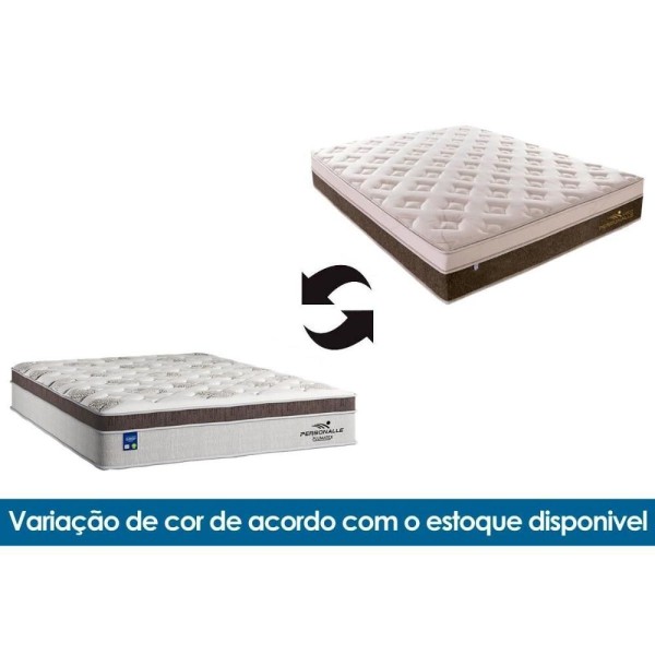 Encontraproduto.com.br - Conjunto Box Baú Casal: Colchão Molas Plumatex Ensacadas - Personalle + Base Crc Courano White(138x188)