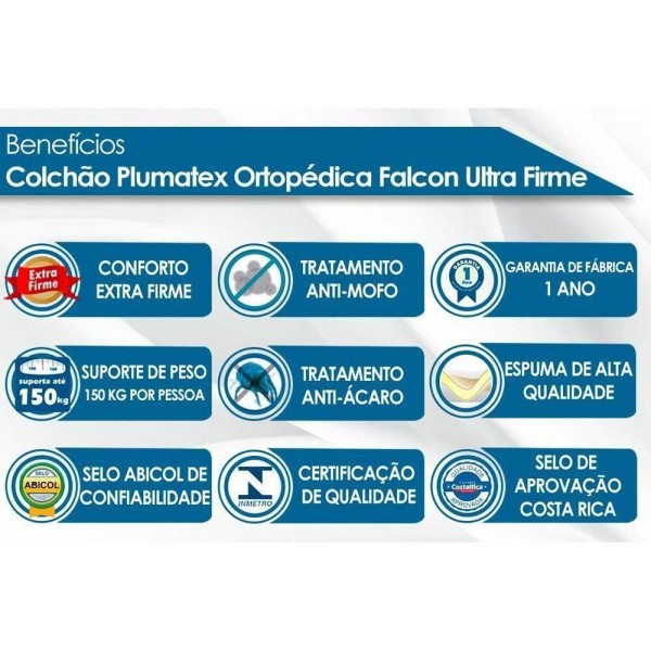 Encontraproduto.com.br - Cama Box Colchão Ortopédico Plumatex D28-ep Anatômico Falcon Ultra FirmeBase Suede Black(138x188)