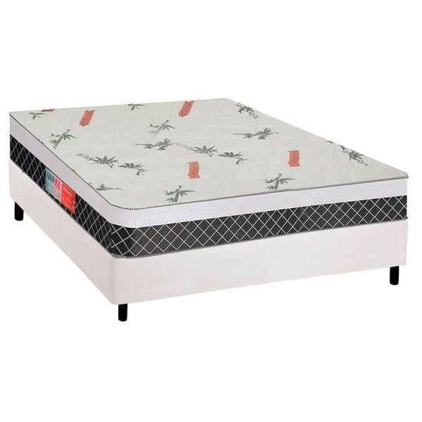 Encontraproduto.com.br - Cama Box Colchão Espuma Plumatex D28-ep Anatômico Falcon Ultra FirmeBase Courano White(138x188)