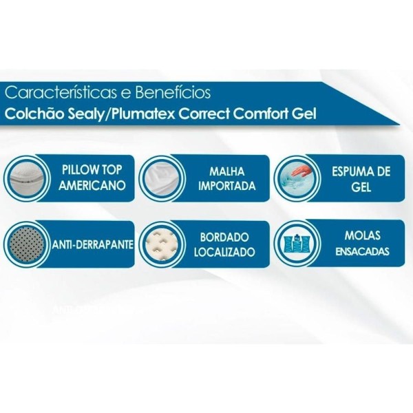 Encontraproduto.com.br - Cama Box Baú Casal: Colchão Molas Plumatex Masterpocket Ensacadas Confortgel + Base White(138X188)