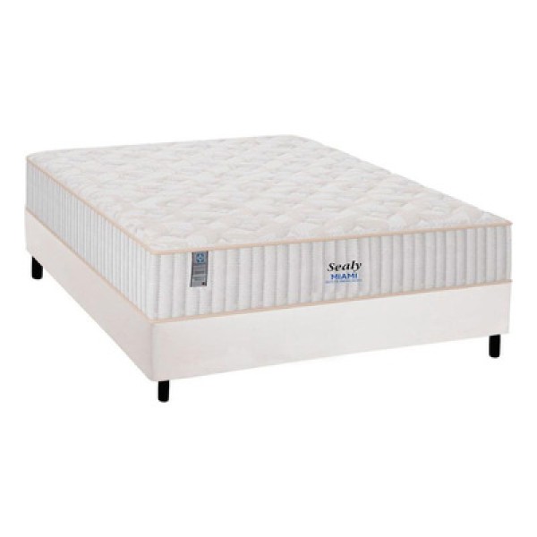 Encontraproduto.com.br - Cama Box Casal: Colchão Molas Plumatex Masterpocket Ensacadas Miami + Base Branco(138X188)