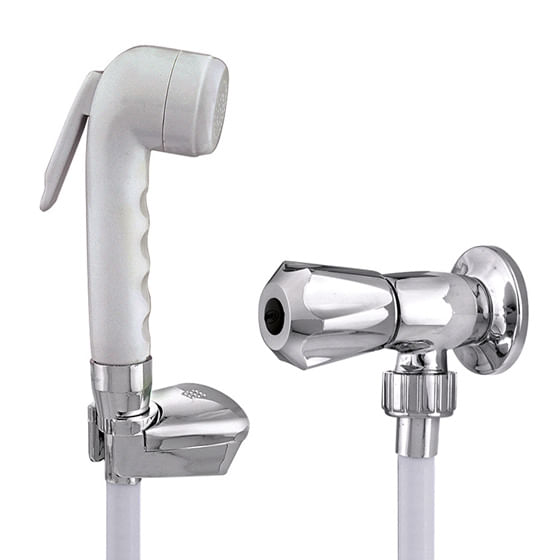 Encontraproduto.com.br - Ducha higiênica cromada de parede com gatilho Forusi