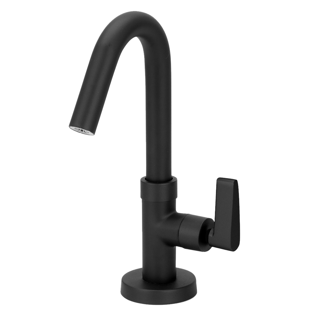 Encontraproduto.com.br - Torneira para Lavatorio Forusi Bica Movel Clock Color 1/4 1/2 Preto Fosco