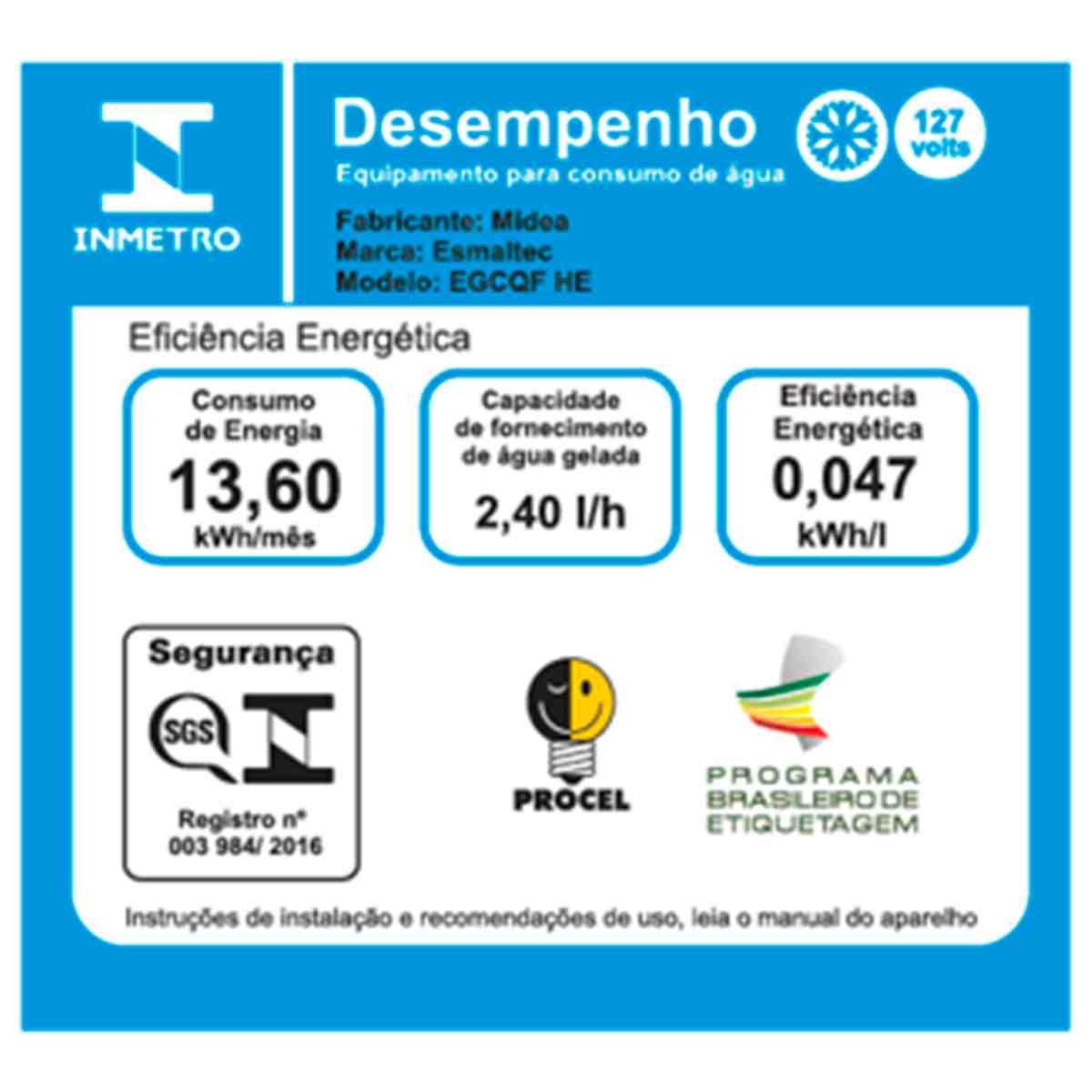 Encontraproduto.com.br - Gelágua de Coluna Esmaltec com Garrafão Inferior EGCQF HE