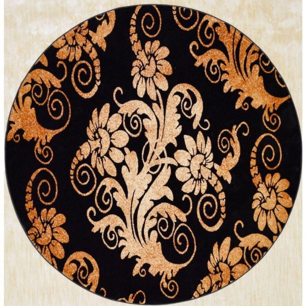 Tapete Veludo 2.00m Redondo Marbella Moderno Floral Rayza