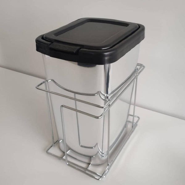 Encontraproduto.com.br - Lixeira Para Cozinha Suprema Corrediça Deslizante Lateral 9 Litros Cromado Dimec