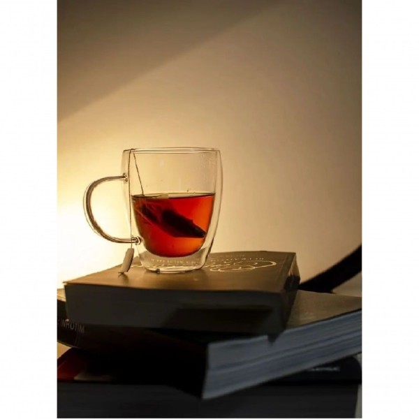 Encontraproduto.com.br - 2 Canecas De Vidro Com Parede Dupla Pica-pau-amarelo 350ml - Ilovecoffee Natureza