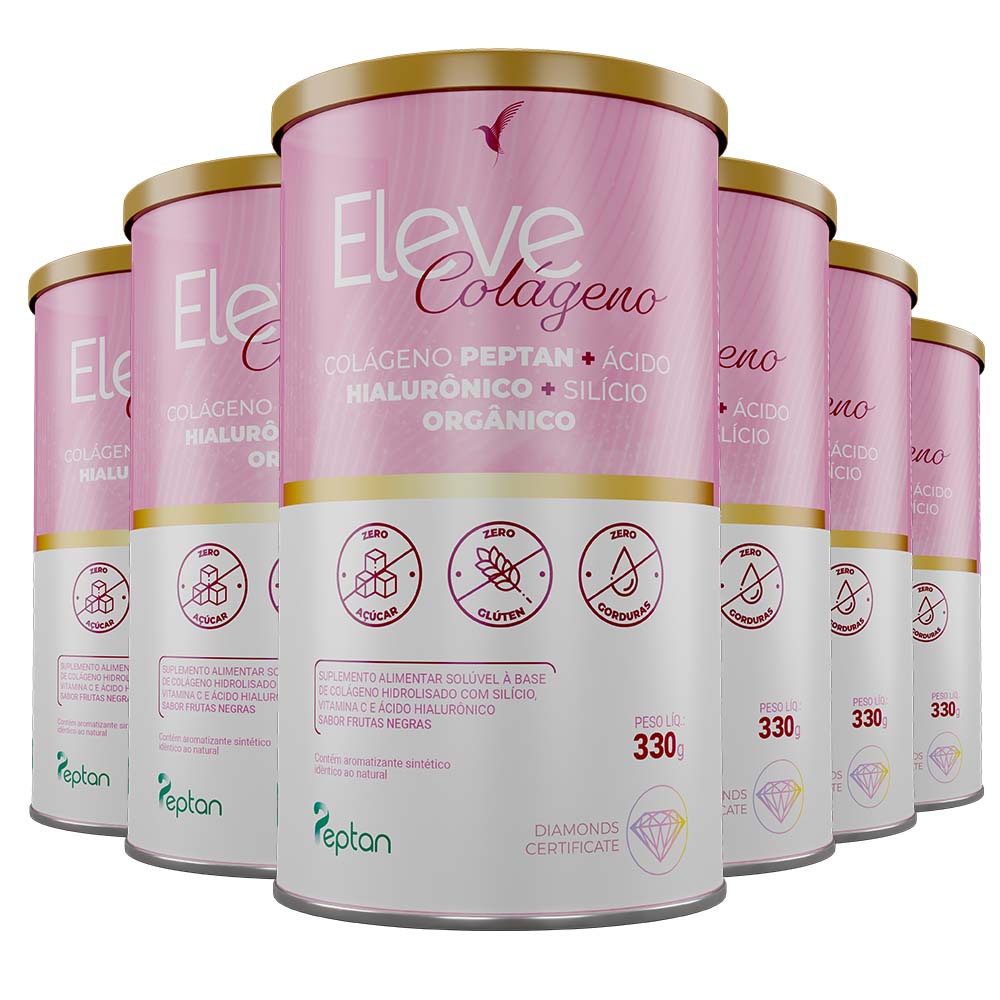 Kit Colágeno Hidrolisado Peptan + Ácido Hialurônico + Silício Orgânico Eleve Life - 180 dias + E-book