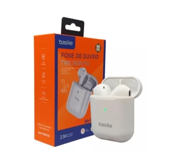 Encontraproduto.com.br - Fone de Ouvido Bluetooth Original TWS 12 Basike fon-8743