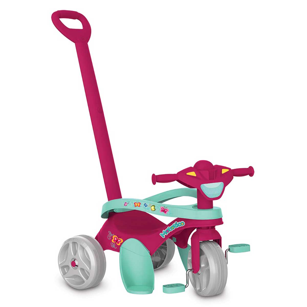 Triciclo Mototico Passeio E Pedal Rosa Bandeirante - 693
