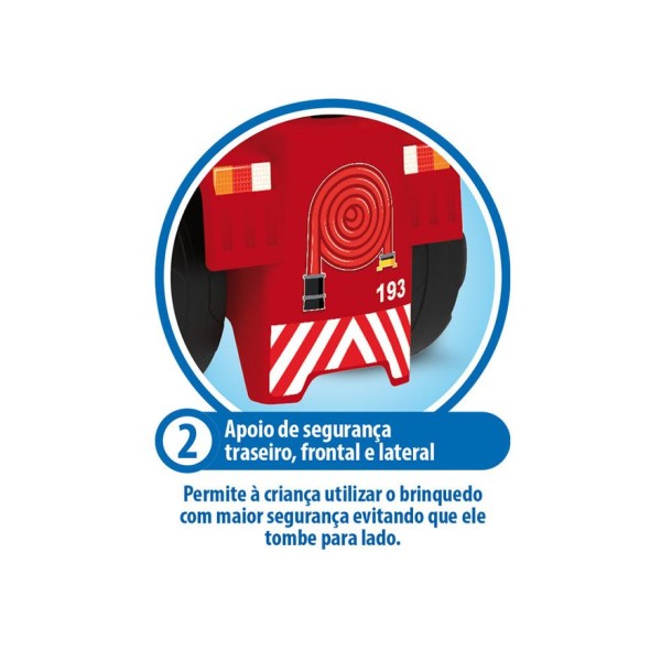 Encontraproduto.com.br - Primeiros Passos de Passeio - Bombeiros com Luzes e Sons - Bandeirante