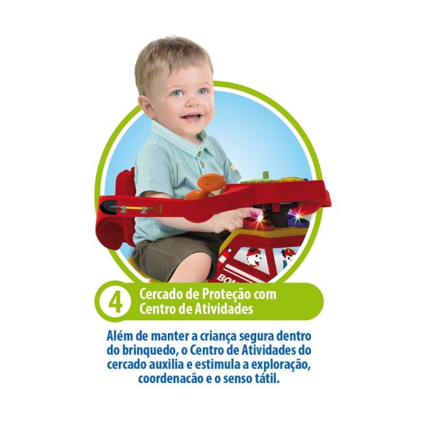 Encontraproduto.com.br - Primeiros Passos de Passeio - Bombeiros com Luzes e Sons - Bandeirante