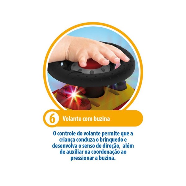 Encontraproduto.com.br - Primeiros Passos de Passeio - Bombeiros com Luzes e Sons - Bandeirante