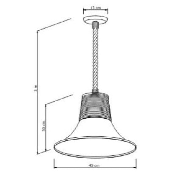 Encontraproduto.com.br - Pendente Sisal Stalk E27 Branco Fosco - Metaldomado.