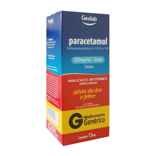 Encontraproduto.com.br - Paracetamol Gotas 200mg/mL 15mL Genérico Geolab