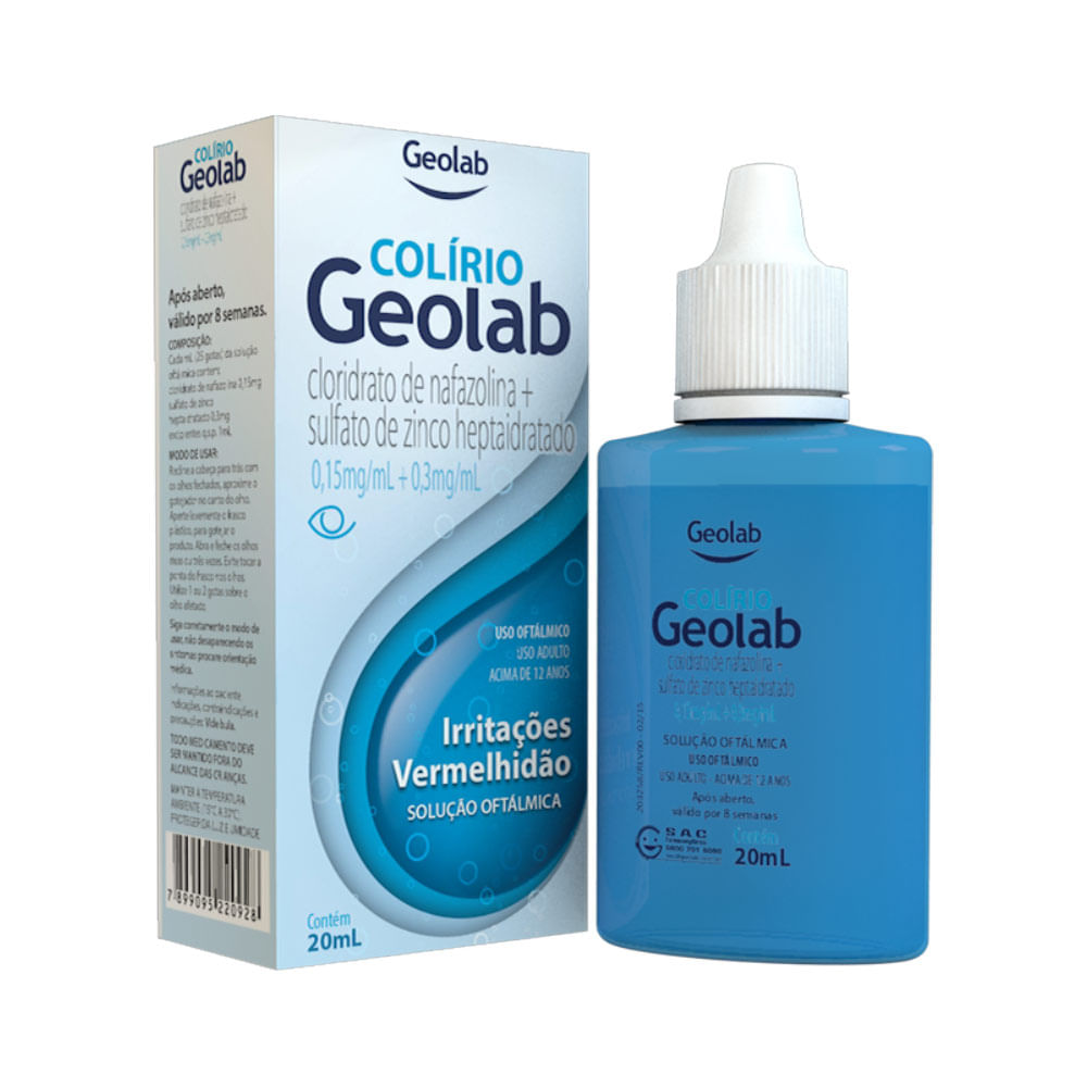 Encontraproduto.com.br - Colírio Geolab 0,15mg/ml+ 0,3mg/ml solução Oftálmica de 20ml