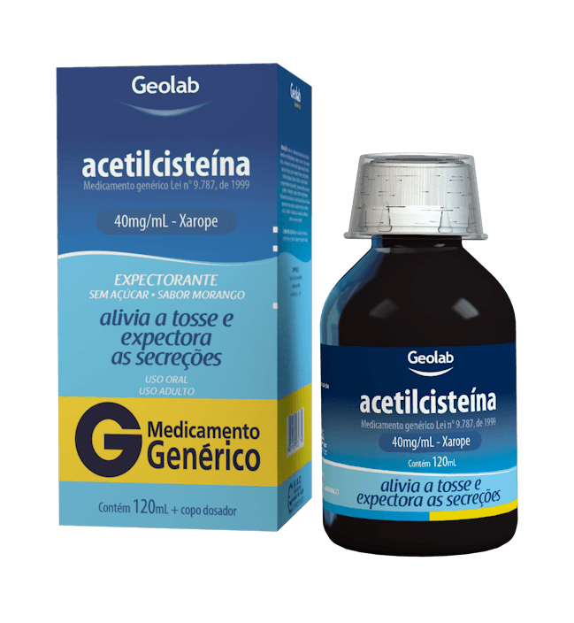 Encontraproduto.com.br - Acetilcisteina Xarope Adulto 40Mg/Ml 120Ml Geolab 
