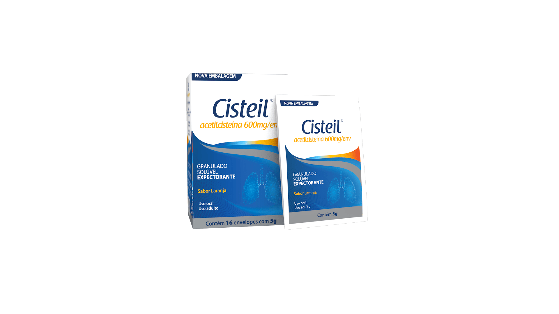 Encontraproduto.com.br - Cisteil 600mg/g 16 envelopes com 5g cada