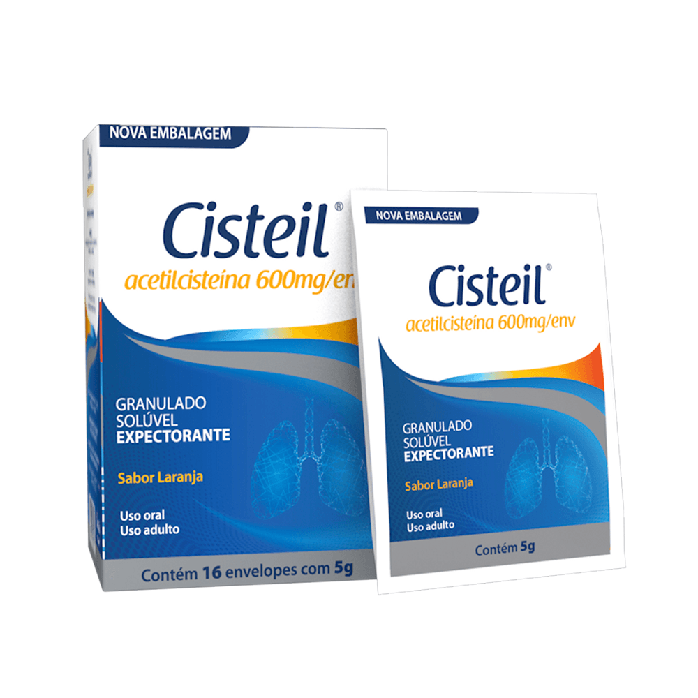 Encontraproduto.com.br - Cisteil 600mg/g 16 envelopes com 5g cada