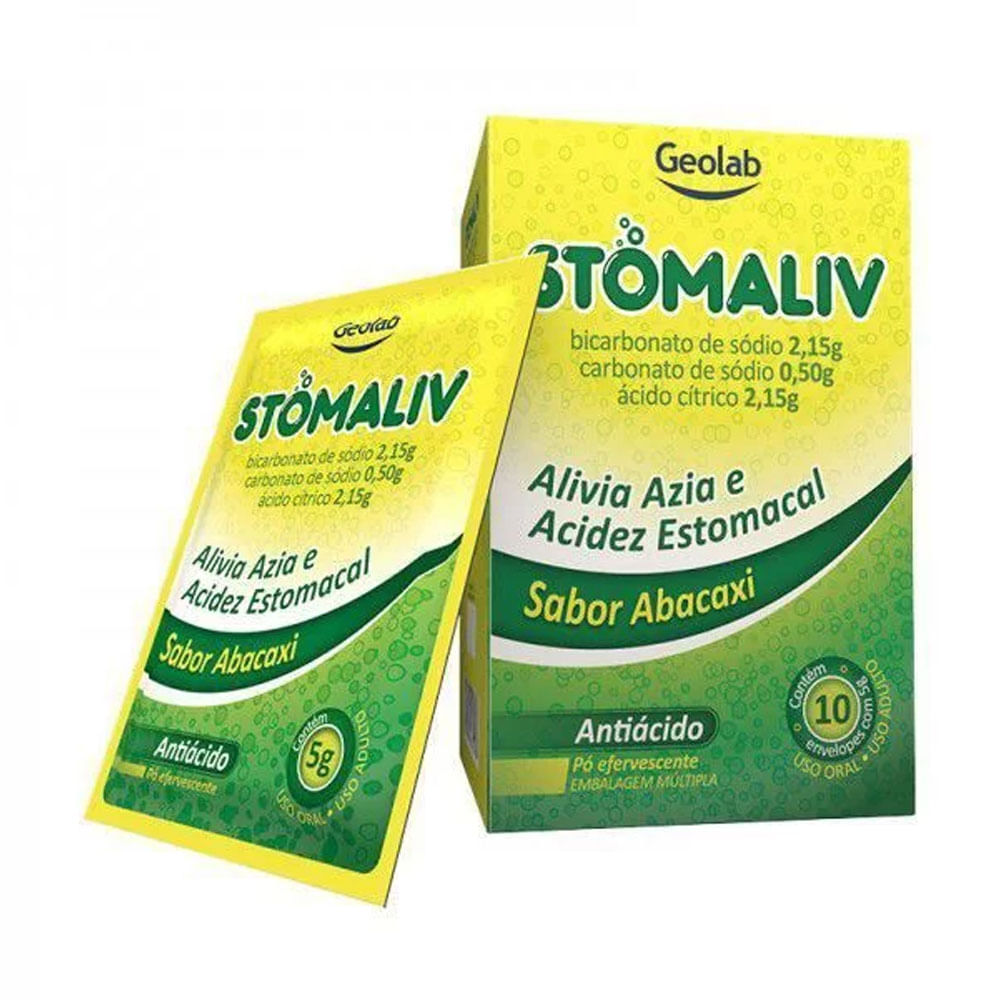 Stomaliv Efervescente Sabor Abacaxi 10 sachês 5g cada