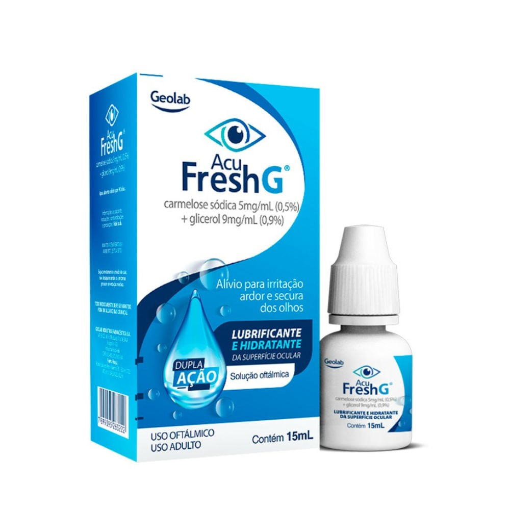 Encontraproduto.com.br - Acu Fresh G Solução 5mg/ml + 9mg/ml Solução Oftálmica com 15ml