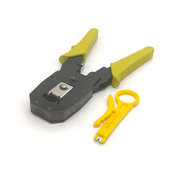 Encontraproduto.com.br - Alicate Crimpador Hayom, Rj45/rj11/rj12 C/ Desencapador De Cabos - Ai1003 - Amarelo