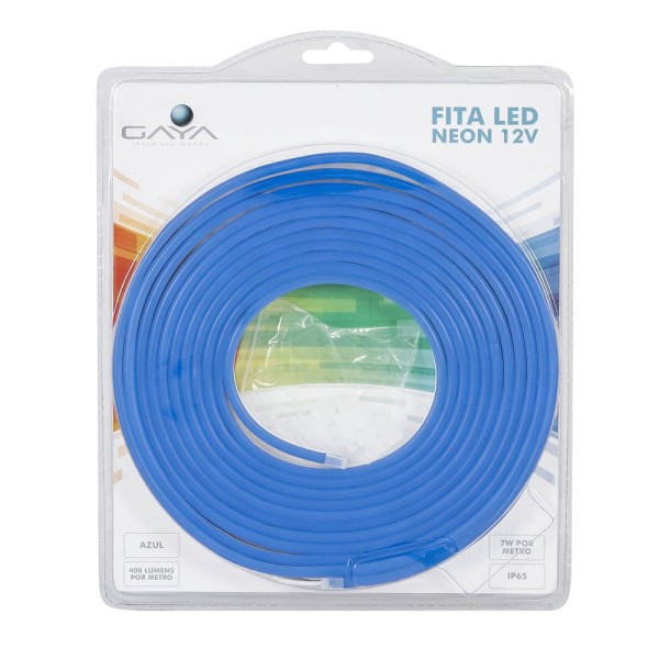 Encontraproduto.com.br - Fita Led Neon 12V Ip65 Azul Rolo De 5 Metros Gaya
