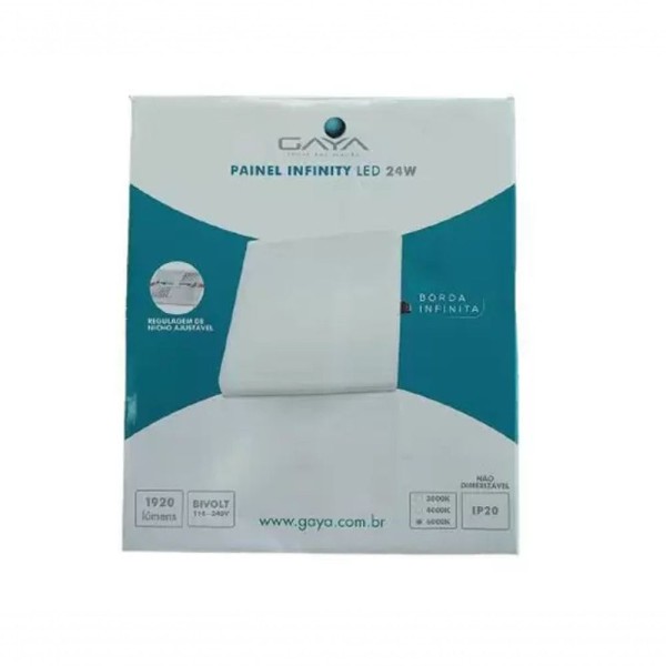 Encontraproduto.com.br - Painel Led Infinity Quadrado 600k 24w Gaya