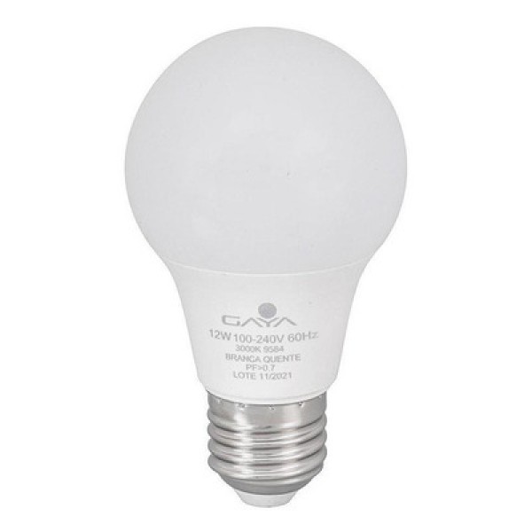 Lâmpada Led Bulbo A60 12w 3000k Gaya