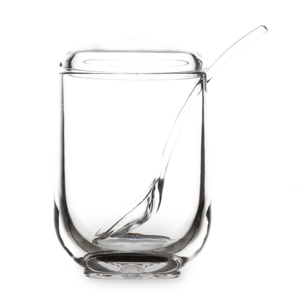 Encontraproduto.com.br - Pote Acrílico Com Tampa E Colher Para Mesa Geleia Açucareiro