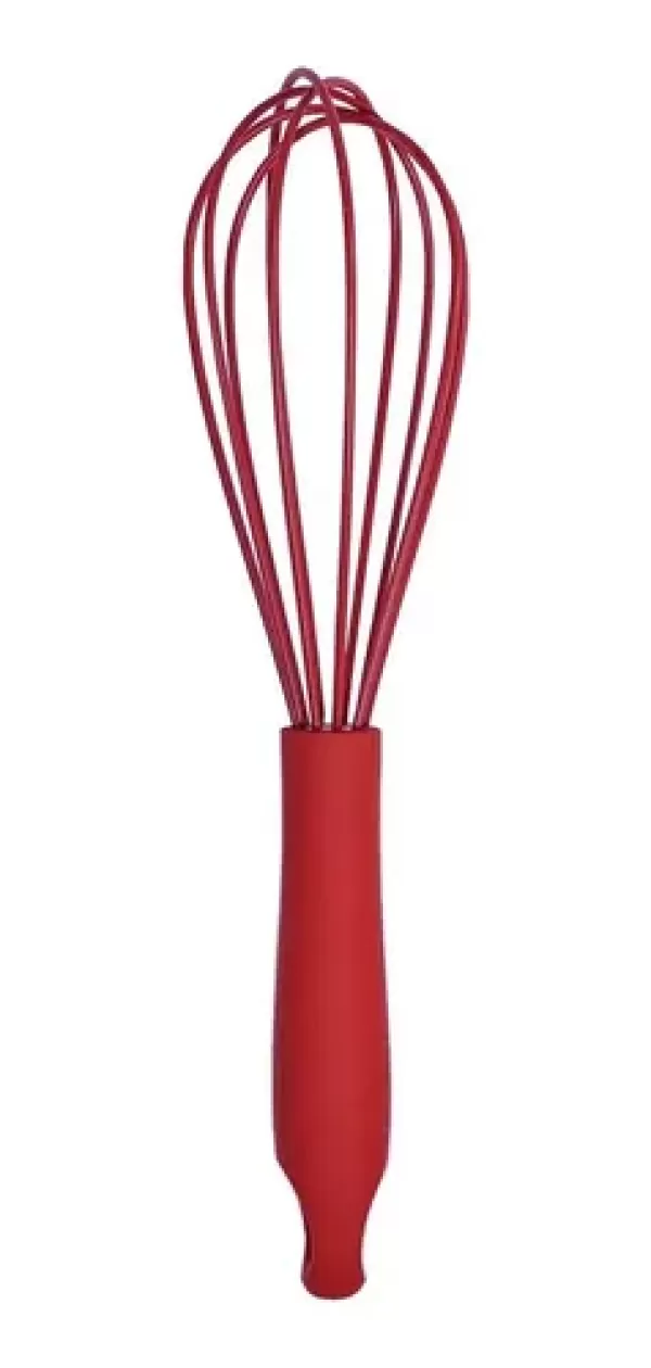 Colher Batedora de Silicone 26cm Kenya Vermelha