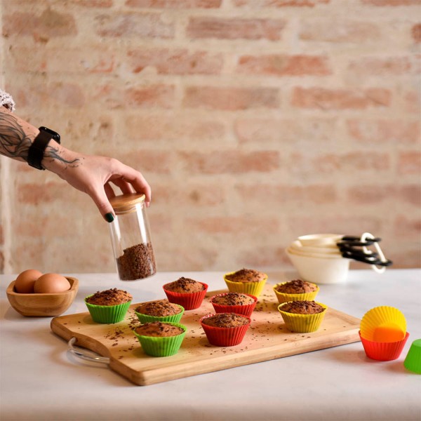 Encontraproduto.com.br - Kit com 12 Formas para Muffin em Silicone Kenya