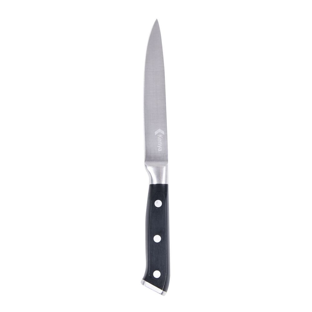 Faca para Pão e Vegetais Aço Inox 15,5cm Kenya Preta Faca para Pão e Vegetais Aço Inox 15cm Kenya Preta
