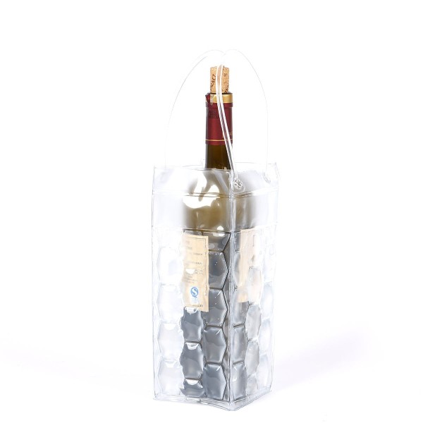 Encontraproduto.com.br - Sacola Térmica para Garrafa de Vinho 25x9x9cm Kenya Transparente