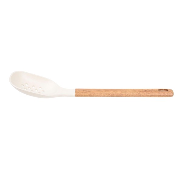 Encontraproduto.com.br - Colher de Serviço de Silicone com Cabo em Acácia Spicy Bege