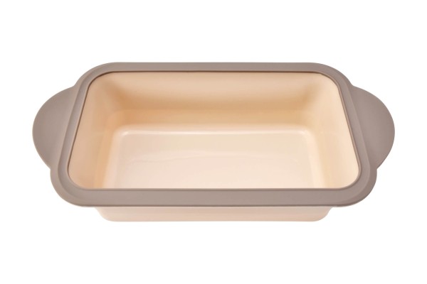 Encontraproduto.com.br - Forma Retangular de Silicone 8x14x27cm Kenya Bege