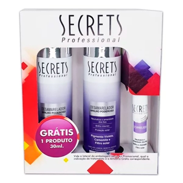 Kit Shampoo + Condicionador 300ml + Fluido 30ml Secrets Desamarelador